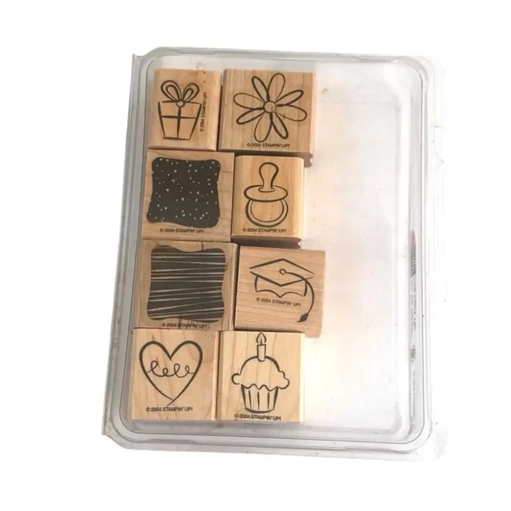 Stampin’ up set of 8 rubber stamps Please”little layers plus” collection